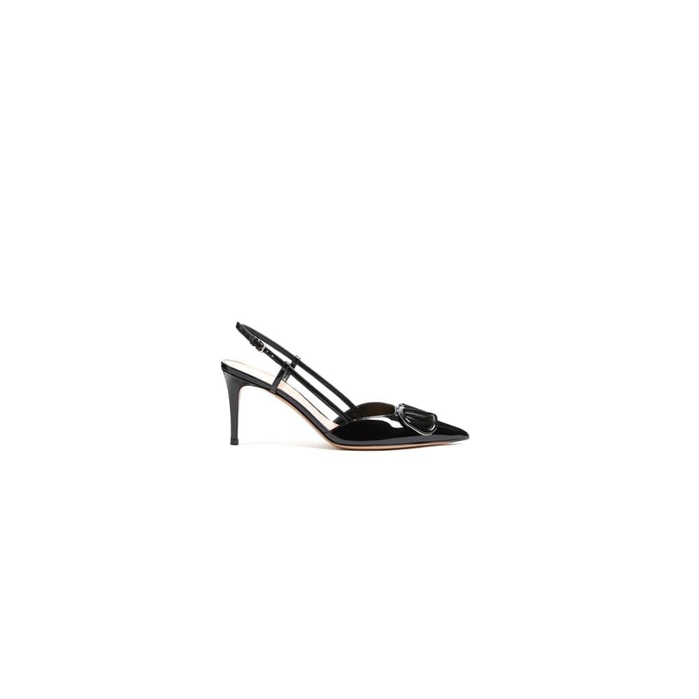 VALENTINO VLOGO SIGNATURE patent leather lace-up high heels (heel height 8 cm)